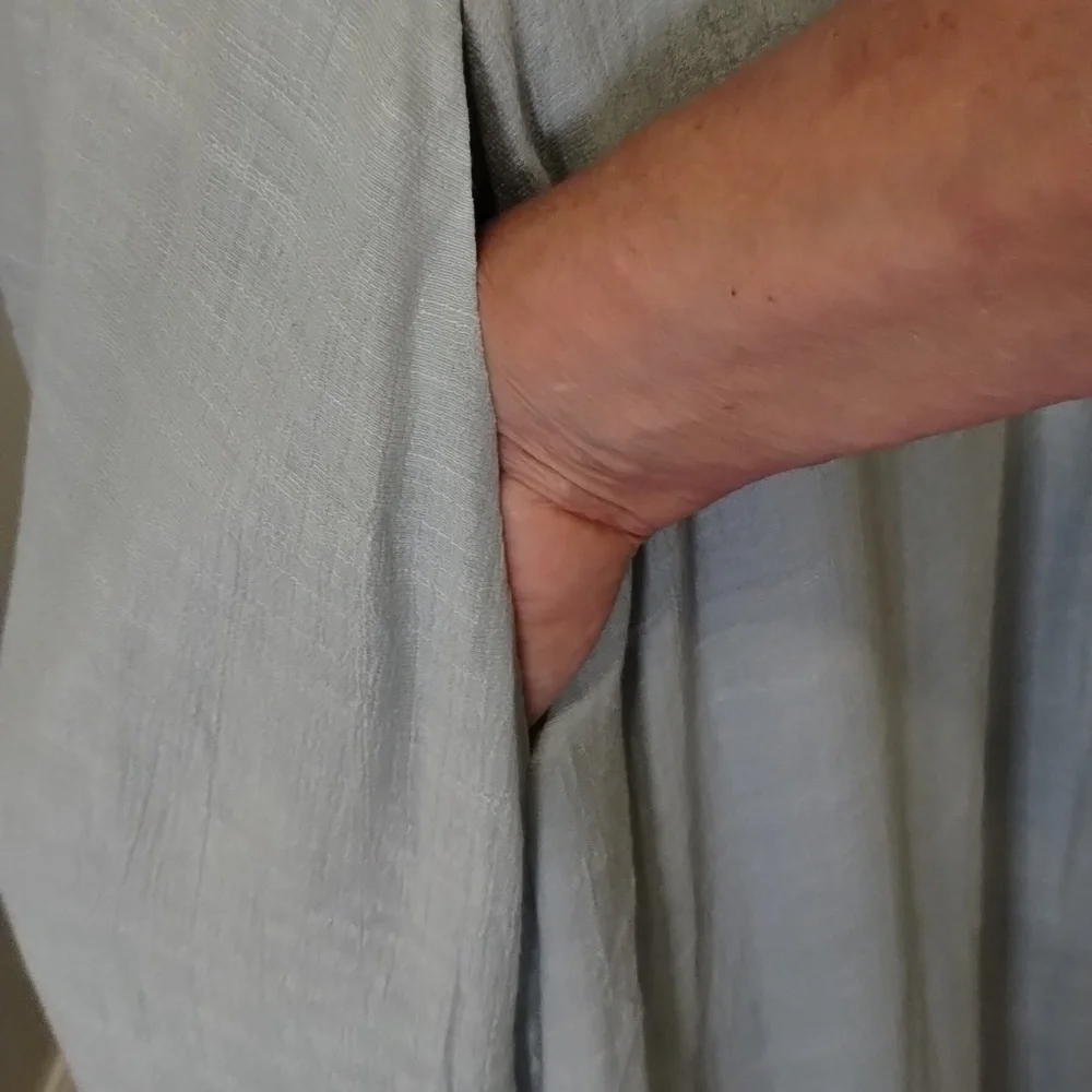 NWOT Sweet Lovely by Jen blush blue maxi dress Sx 1XL gorgeous! Feels like linen